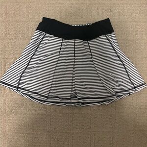 Black and White Striped Women's Skirt